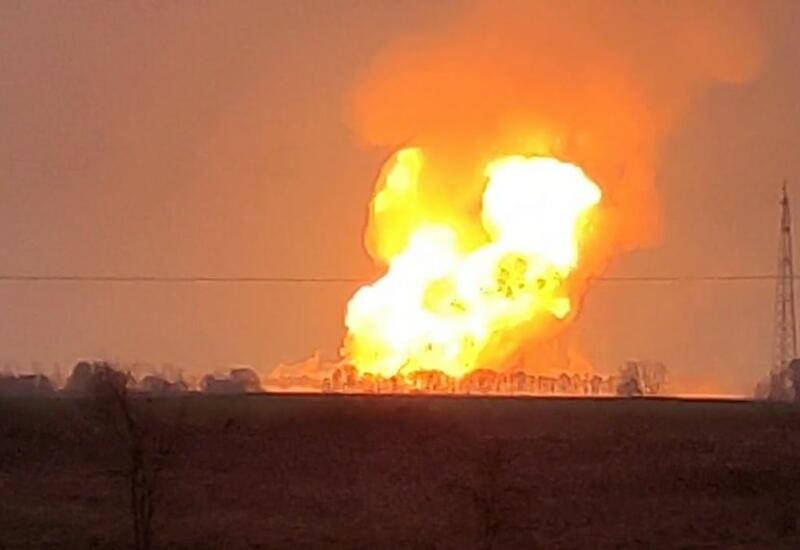 Крупный пожар на газопроводе в Тегеране