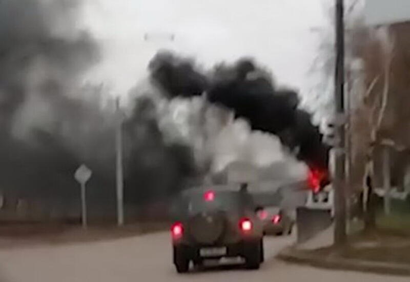 В России загорелся автобус с 40 пассажирами