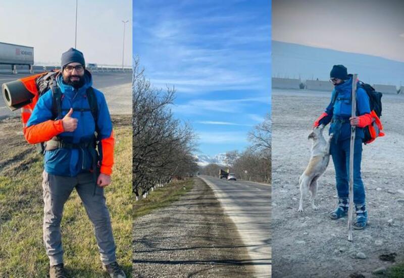 Bakıdan Qubaya piyada çatan səyyah: “İtə su verdim, mənimlə 100 kilometr yol getdi”