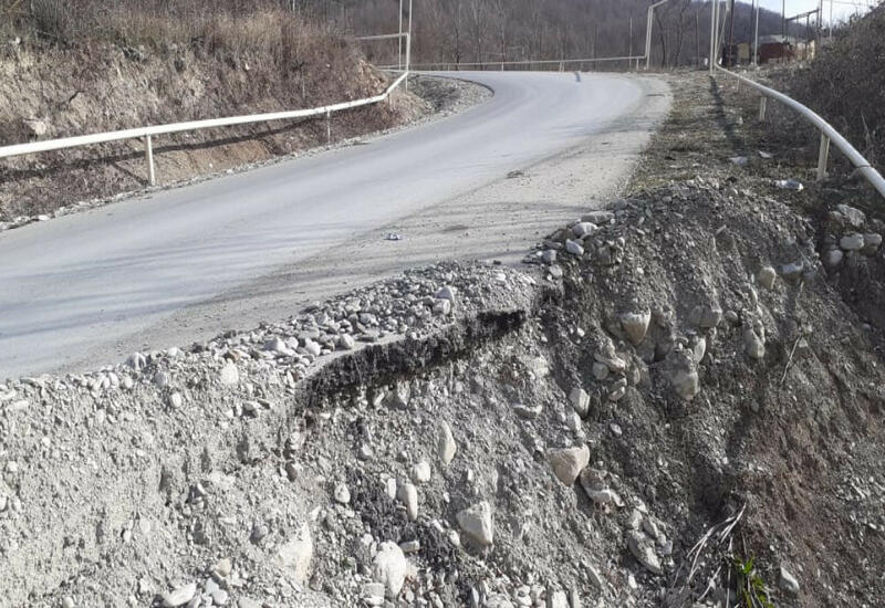 Оползень в Шамахы: