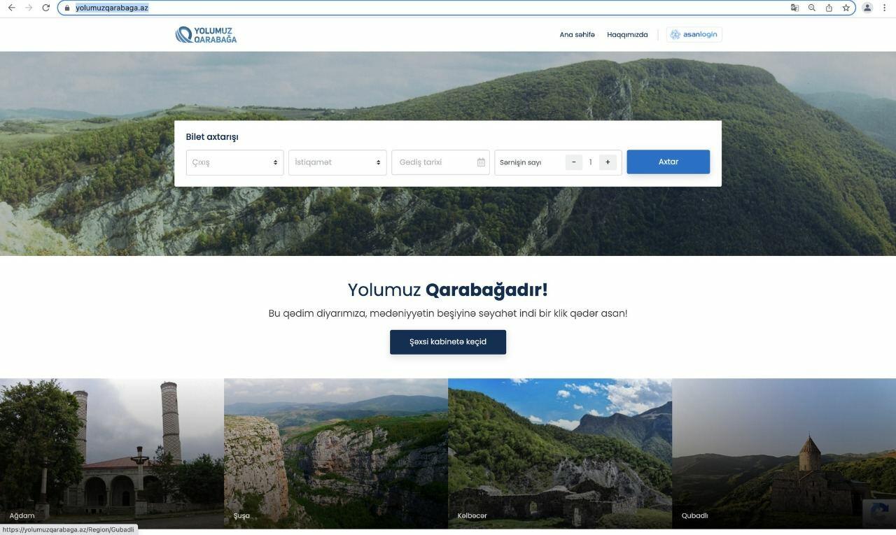 Azad edilmiş ərazilərə avtobus səfərləri üçün yaradılan portal işə düşüb