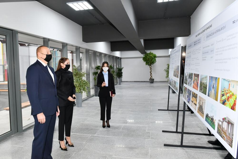 Президент Ильхам Алиев и Первая леди Мехрибан Алиева приняли участие в открытии нового Учебно-сервисного комплекса в поселке Бина
