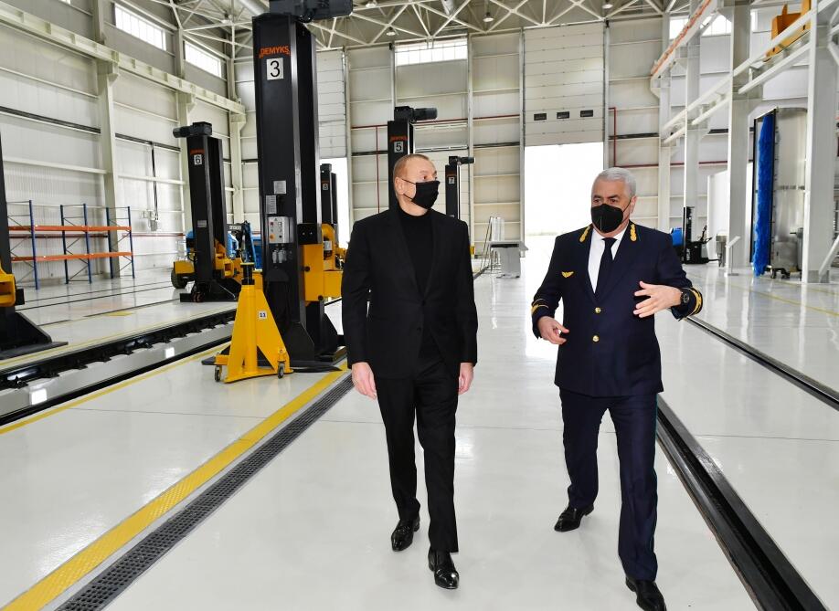 Президент Ильхам Алиев принял участие в открытии локомотивного депо ЗАО «Азербайджанские железные дороги»