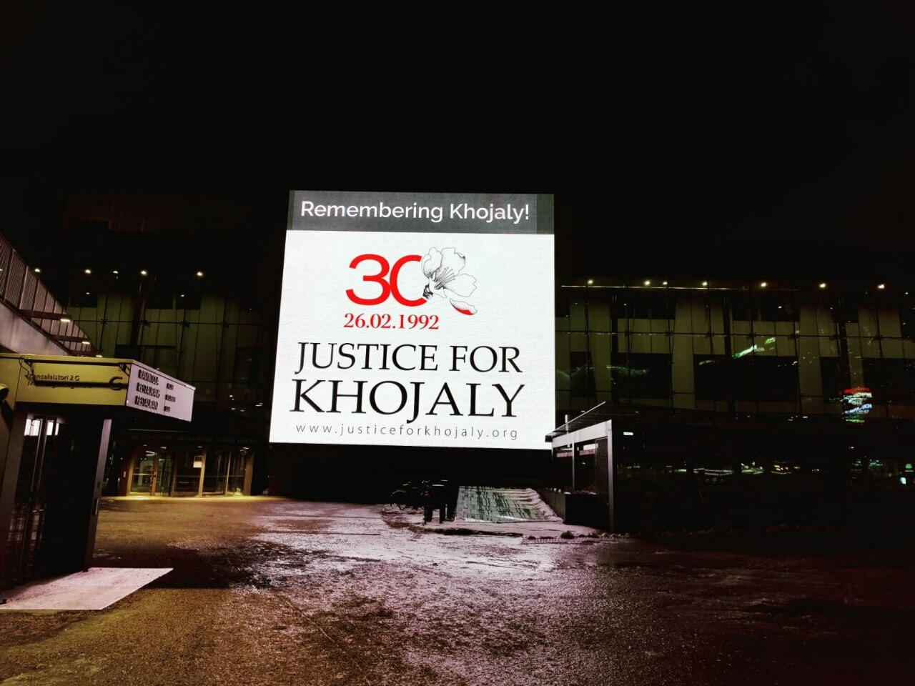 Finlandiya paytaxtında Xocalı soyqırımına dair məlumatlandırma aksiyası təşkil edilib