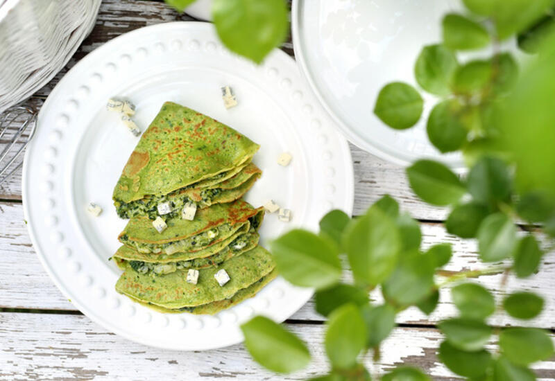 Рецепт блинчиков со шпинатом