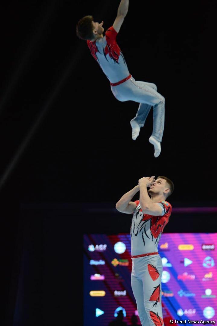 В Баку стартовал первый день соревнований Чемпионата мира по акробатической гимнастике