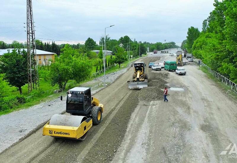 Реконструкция автодороги Огуз-Шеки продолжается