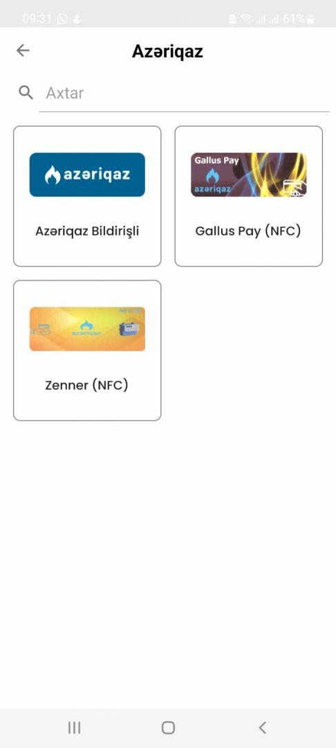 NFC ilə qaz kartına necə pul yükləmək olar?