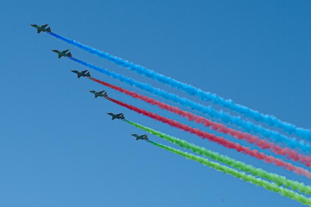 Prezidentlər İlham Əliyev, Rəcəb Tayyib Ərdoğan və Birinci xanımlar Mehriban Əliyeva, Əminə Ərdoğan “TEKNOFEST Azərbaycan”da aviaşounu izləyiblər