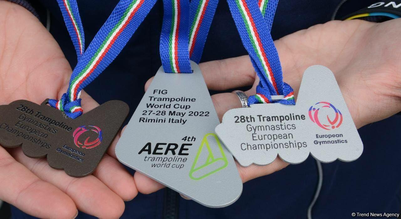 Азербайджанские гимнасты привезли в Баку из Италии медали Чемпионата Европы