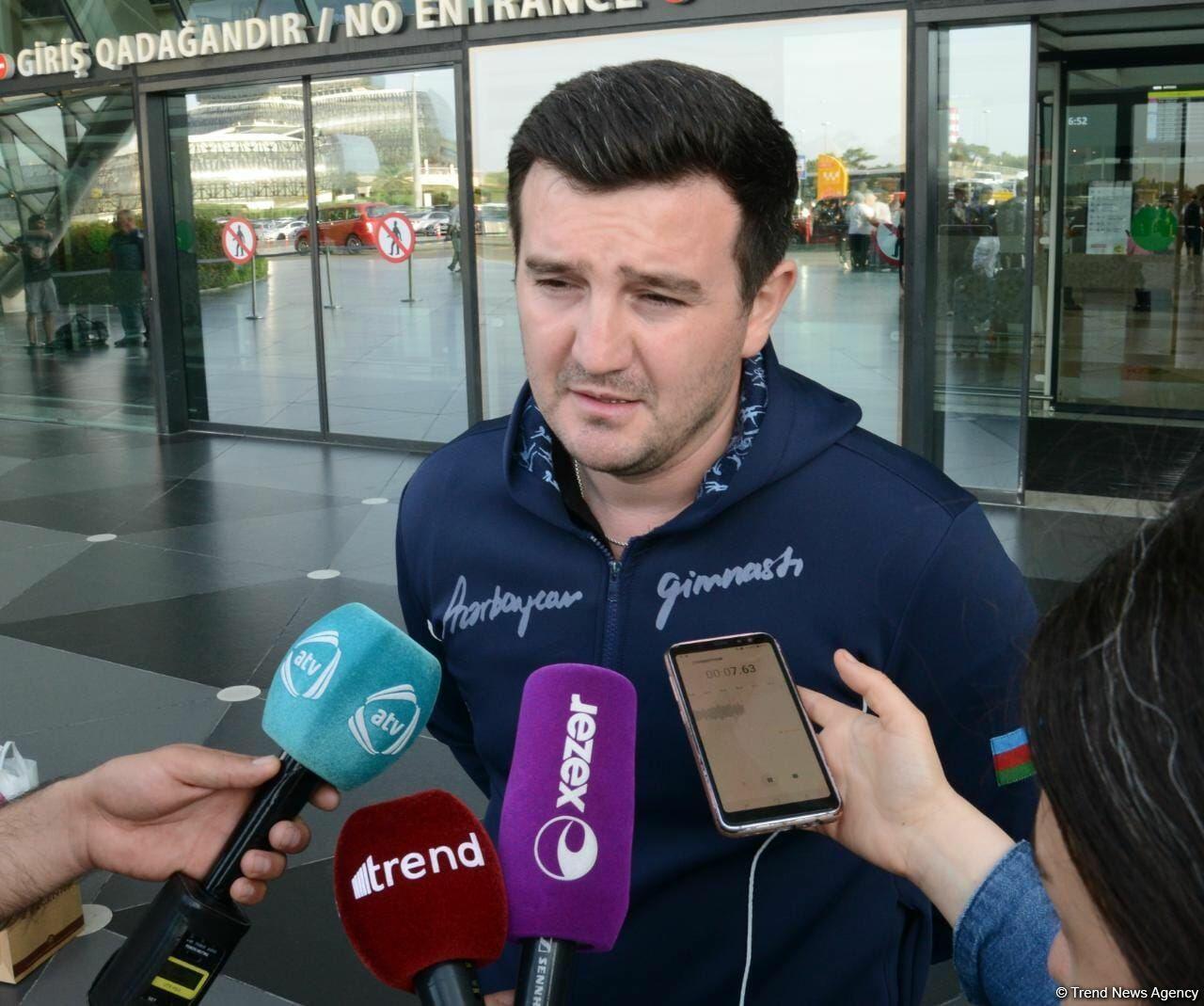 Азербайджанские гимнасты привезли в Баку из Италии медали Чемпионата Европы