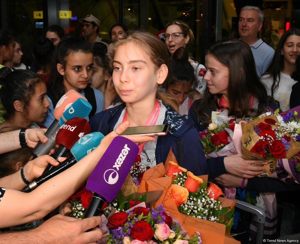Азербайджанские гимнастки вернулись с Чемпионата Европы в Израиле с четырьмя медалями