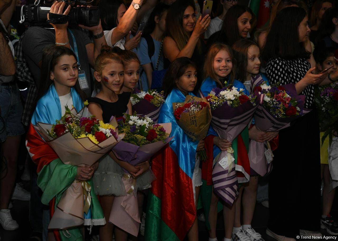 Азербайджанские гимнастки вернулись с Чемпионата Европы в Израиле с четырьмя медалями