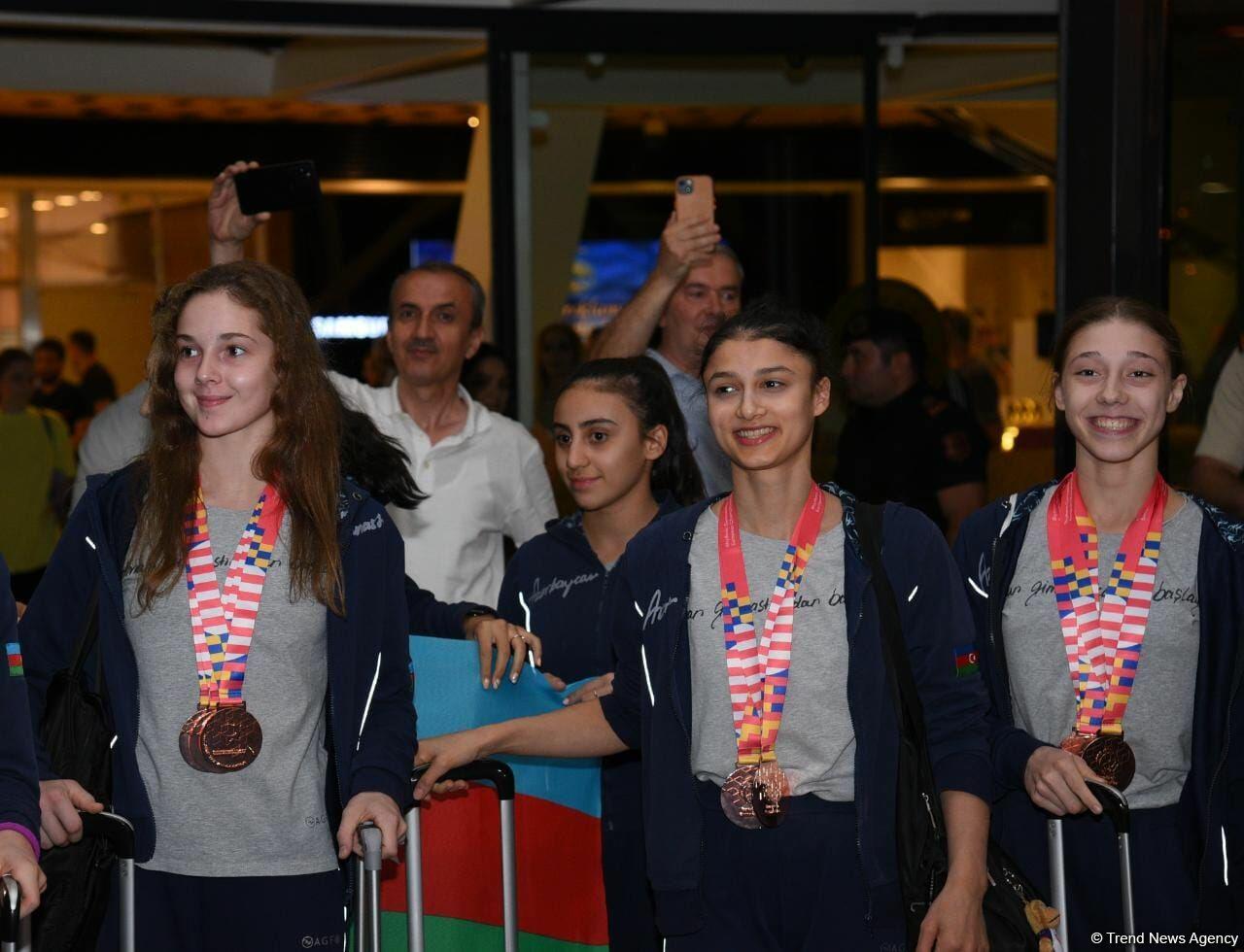 Азербайджанские гимнастки вернулись с Чемпионата Европы в Израиле с четырьмя медалями