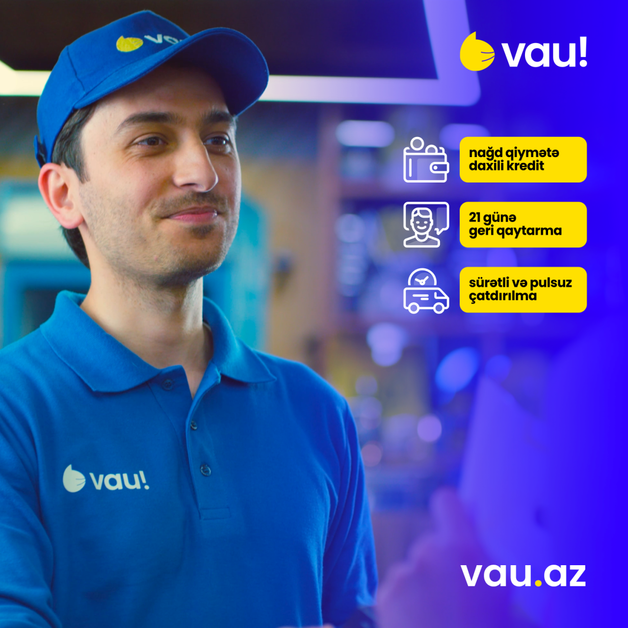 Nağd Qiymətə Daxili Kreditlə Elektronik məhsulları Vau.az-da!