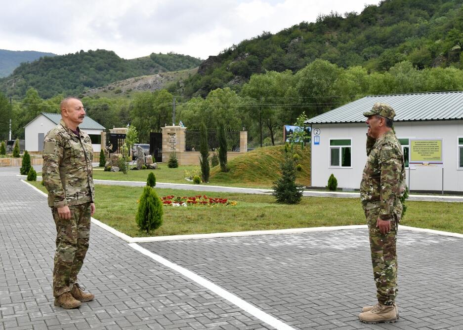 Президент, Победоносный Верховный главнокомандующий Ильхам Алиев принял участие в открытии воинской части в Кяльбаджарском районе