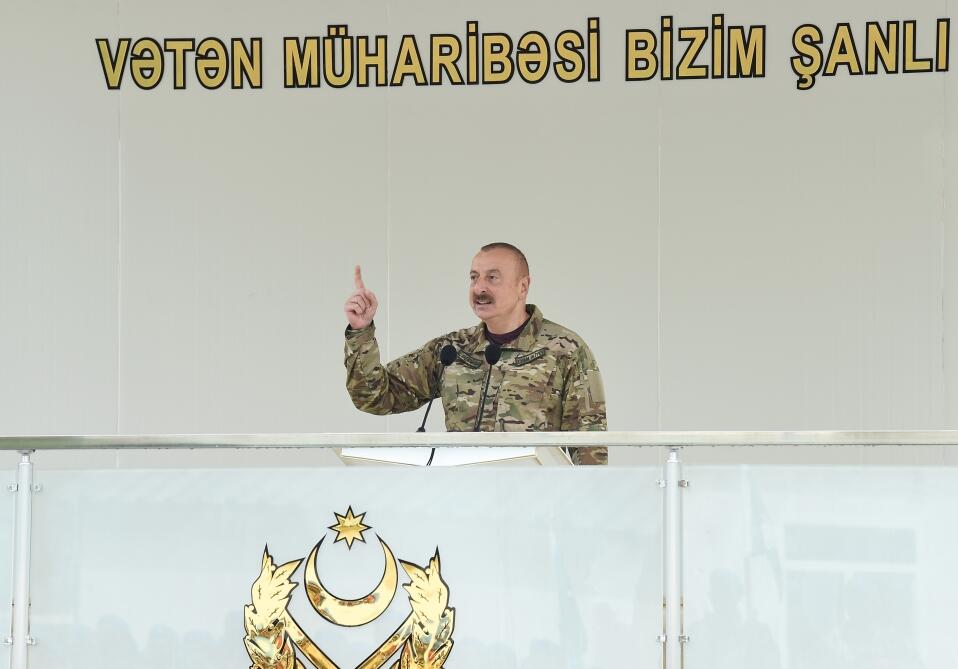 Президент, Победоносный Верховный главнокомандующий Ильхам Алиев принял участие в открытии воинской части в Кяльбаджарском районе