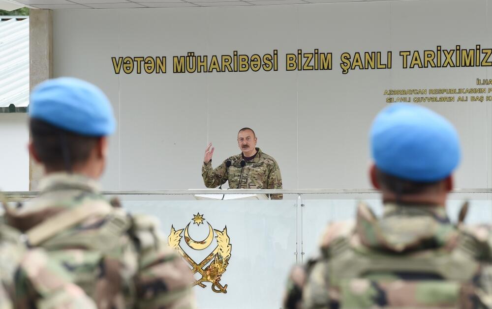 Президент, Победоносный Верховный главнокомандующий Ильхам Алиев принял участие в открытии воинской части в Кяльбаджарском районе