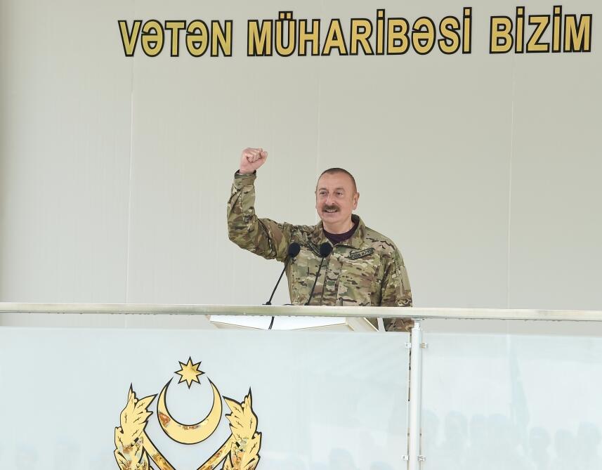 Президент, Победоносный Верховный главнокомандующий Ильхам Алиев принял участие в открытии воинской части в Кяльбаджарском районе