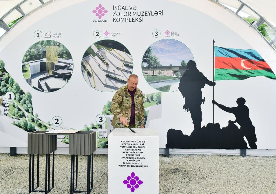 Президент Ильхам Алиев ознакомился с генеральным планом города Кяльбаджар и заложил фундамент Кяльбаджарского комплекса музеев Оккупации и Победы