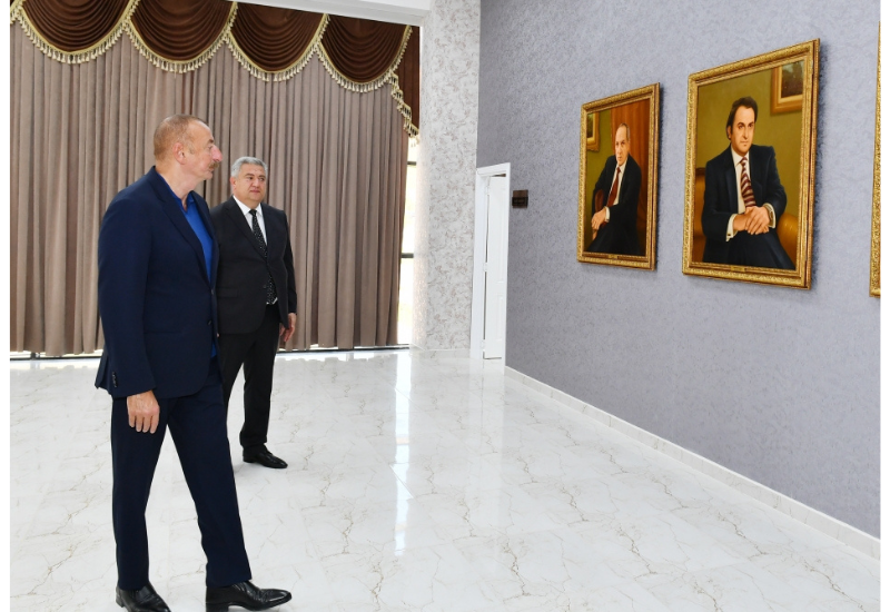 Президент Ильхам Алиев принял участие в открытии Центра юных умельцев и Музея государственных символов в Агсу
