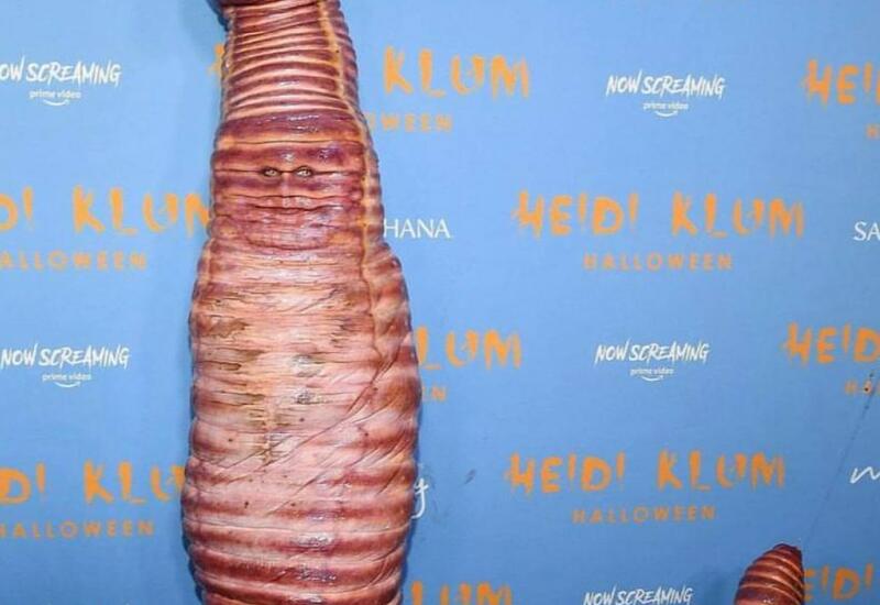 Хайди Клум нарядился в костюм червяка