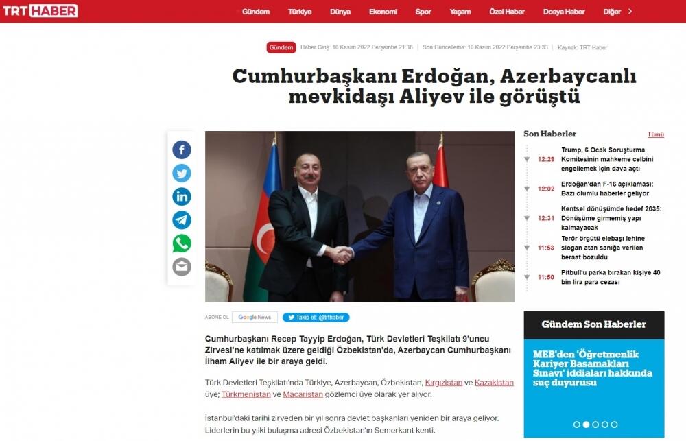 Выступление Президента Ильхама Алиева на Саммите ОТГ в центре внимания мировых СМИ