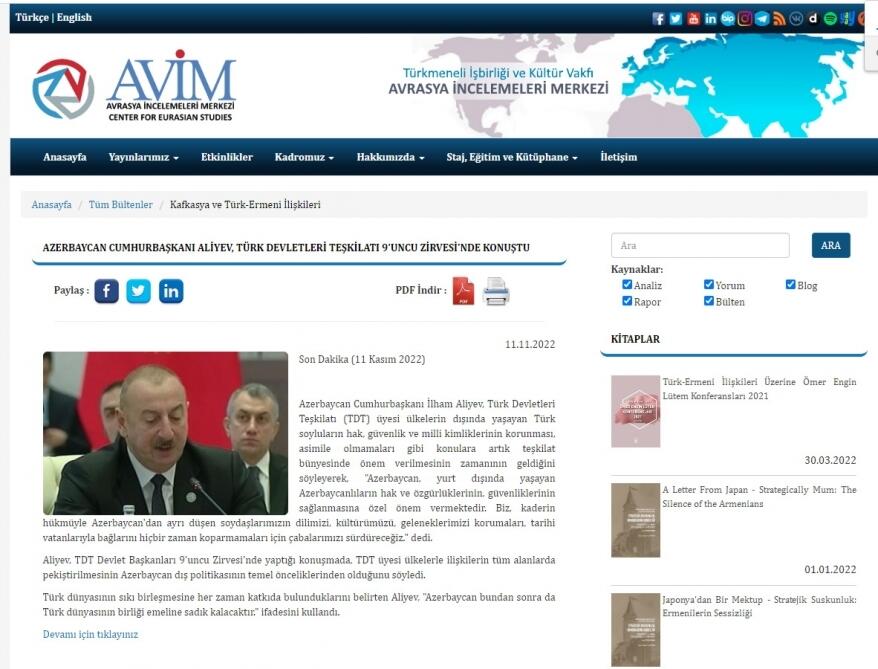 Выступление Президента Ильхама Алиева на Саммите ОТГ в центре внимания мировых СМИ