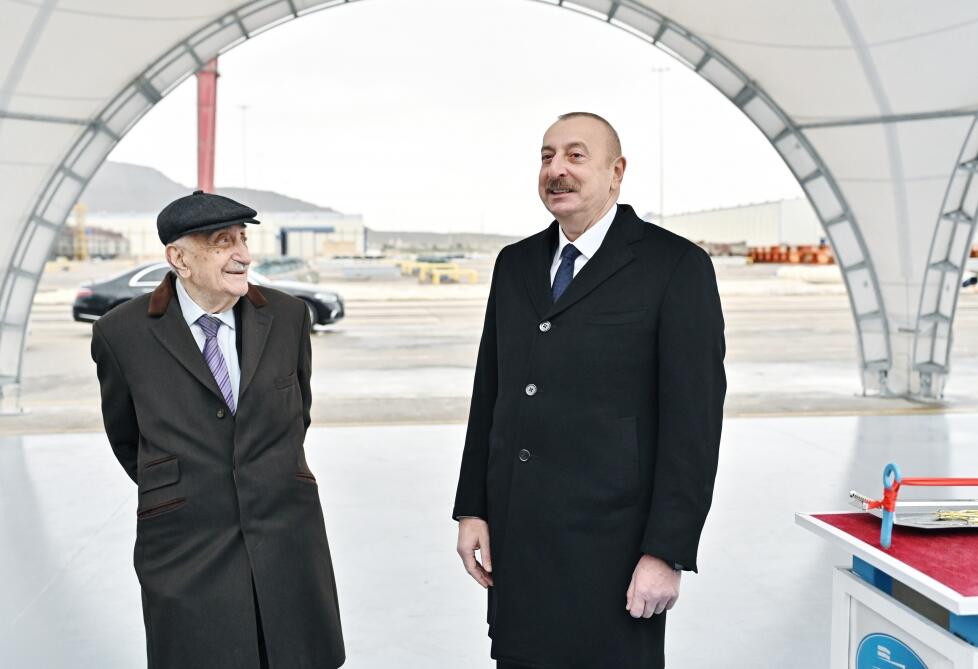 Президент Ильхам Алиев принял участие в церемонии сдачи в эксплуатацию танкера "Академик Хошбахт Юсифзаде"