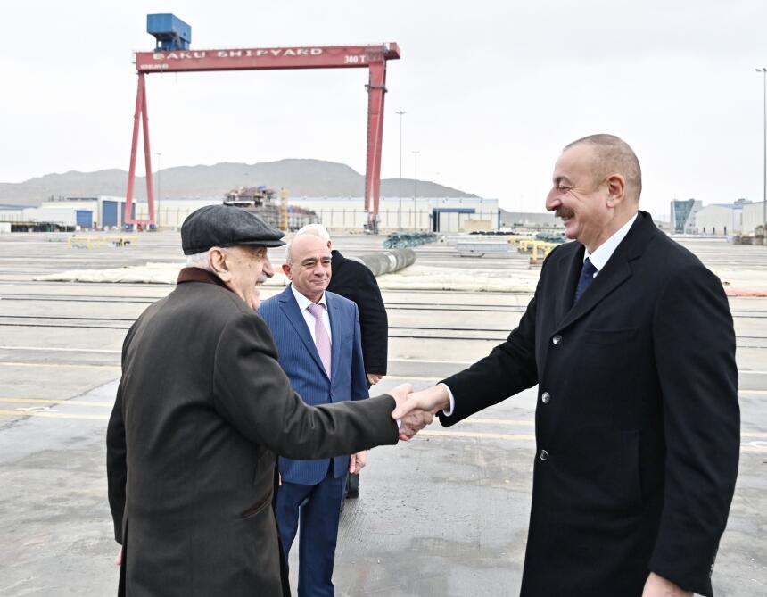 Президент Ильхам Алиев принял участие в церемонии сдачи в эксплуатацию танкера "Академик Хошбахт Юсифзаде"