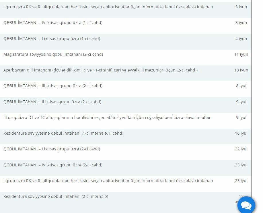 Abituriyentlərə imtahan vaxtı ilə bağlı