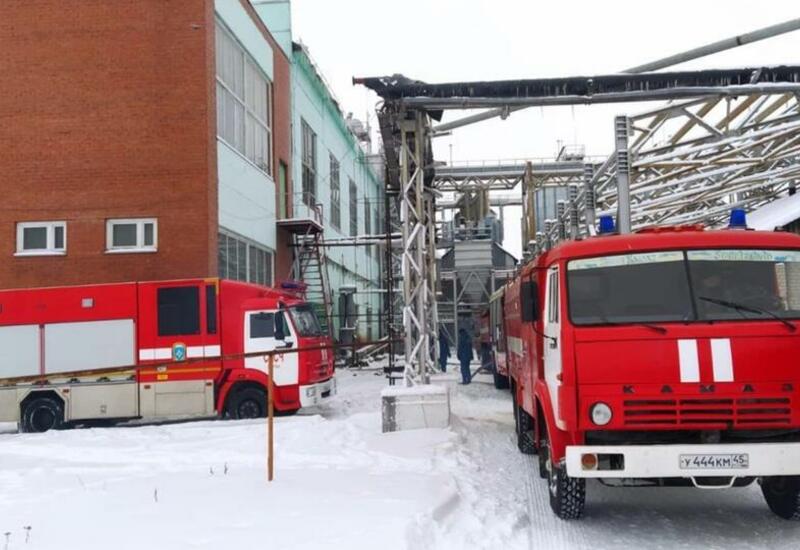 Цех завода растительных масел загорелся под Курганом