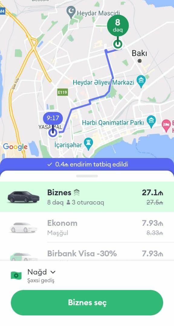 Из-за непогоды в Баку взлетели цены на такси