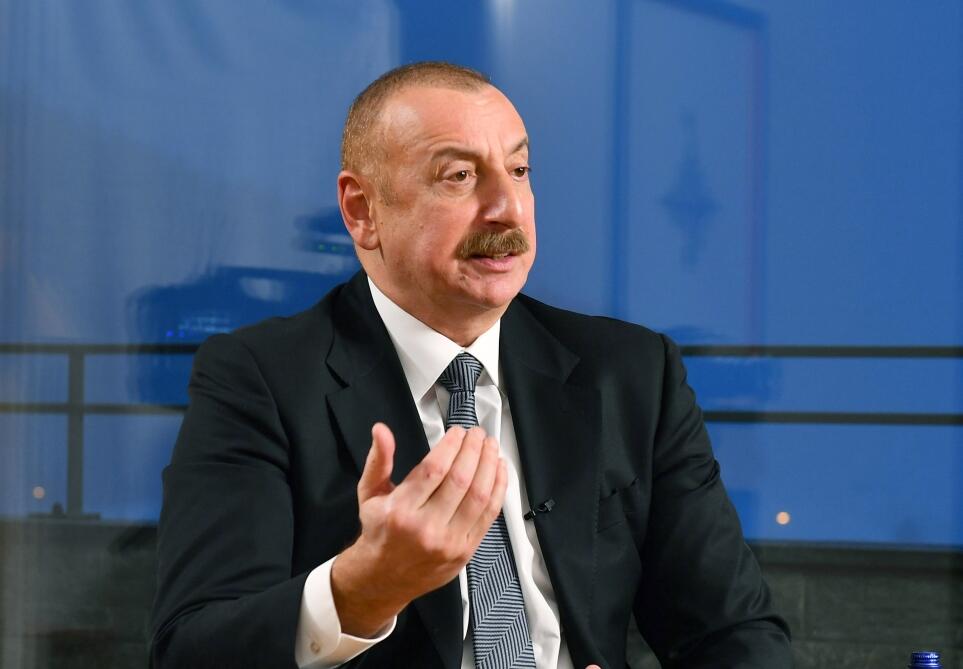 Президент Ильхам Алиев дал интервью китайскому телеканалу CGTN в Давосе