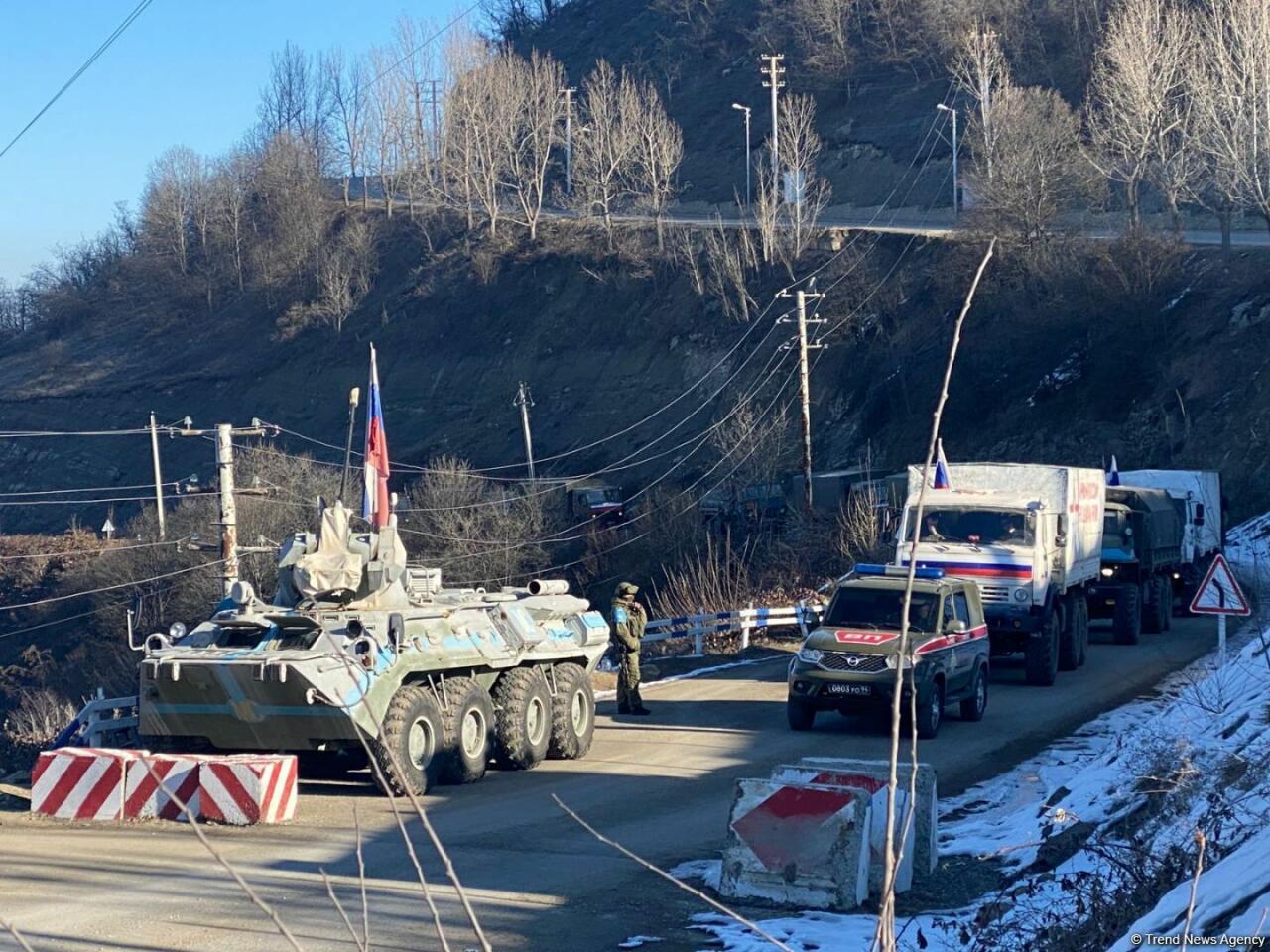 По Лачинской дороге проехала еще одна колонна автомобилей миротворцев