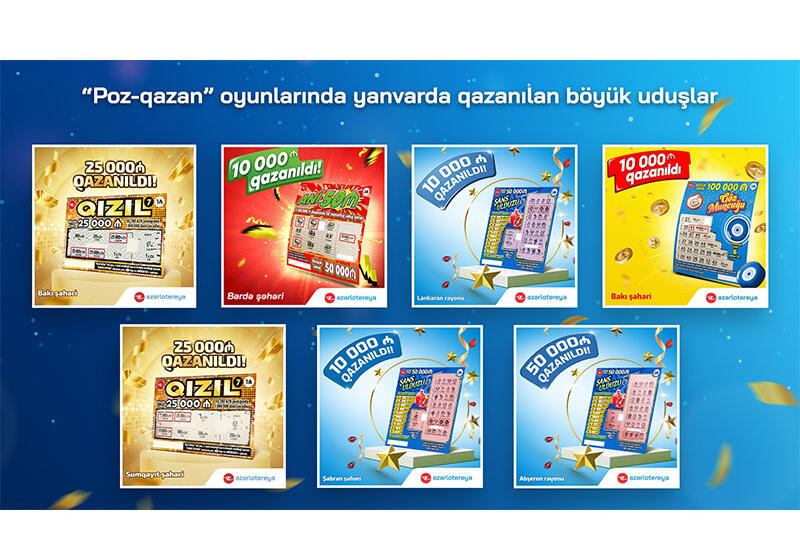 “Poz-Qazan” oyunlarında yanvarda 7 böyük uduş qazanıldı