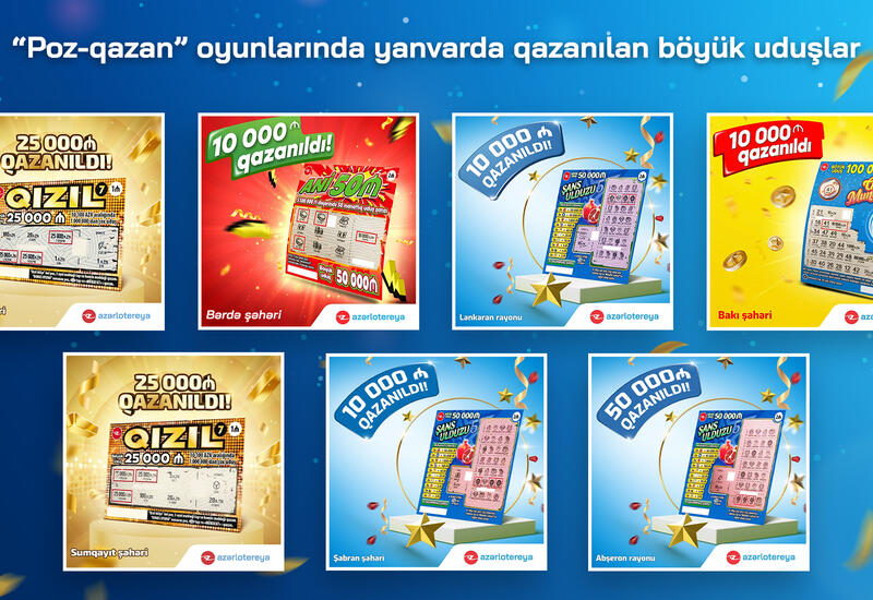 “Poz-Qazan” oyunlarında yanvarda 7 böyük uduş qazanıldı