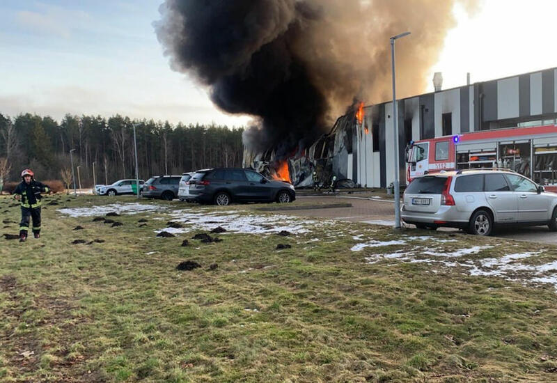Завод по производству беспилотников загорелся в Латвии