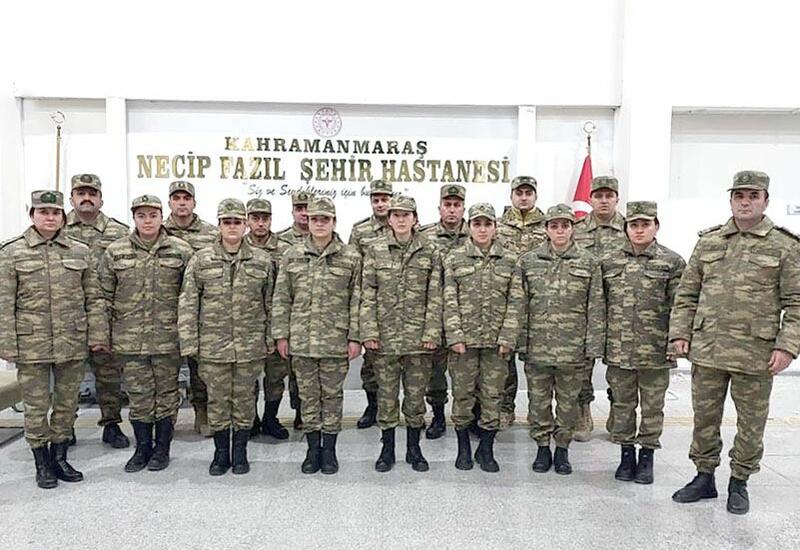 Военно-медицинский персонал Азербайджана находится в Кахраманмараше