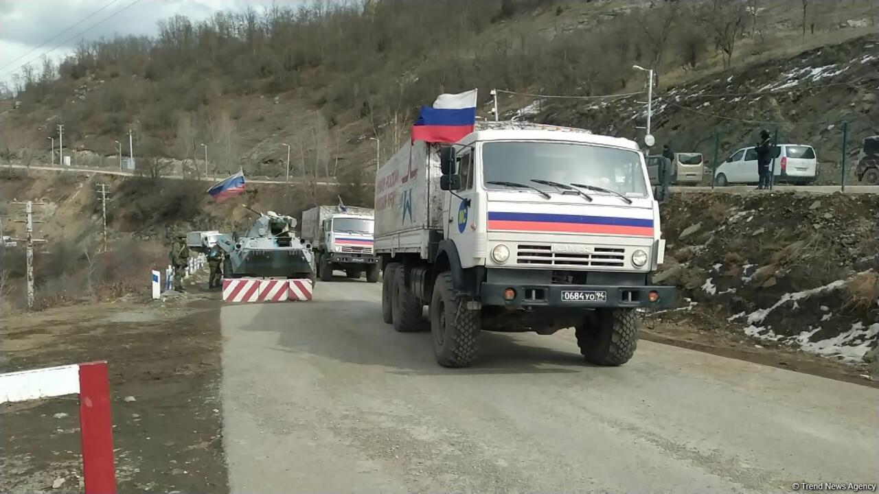 Laçın yolundan sülhməramlıların növbəti avtomobil karvanı keçib