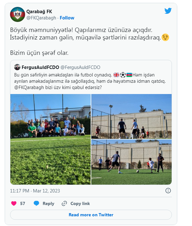 "Qarabağ"dan Britaniya səfirinə cavab