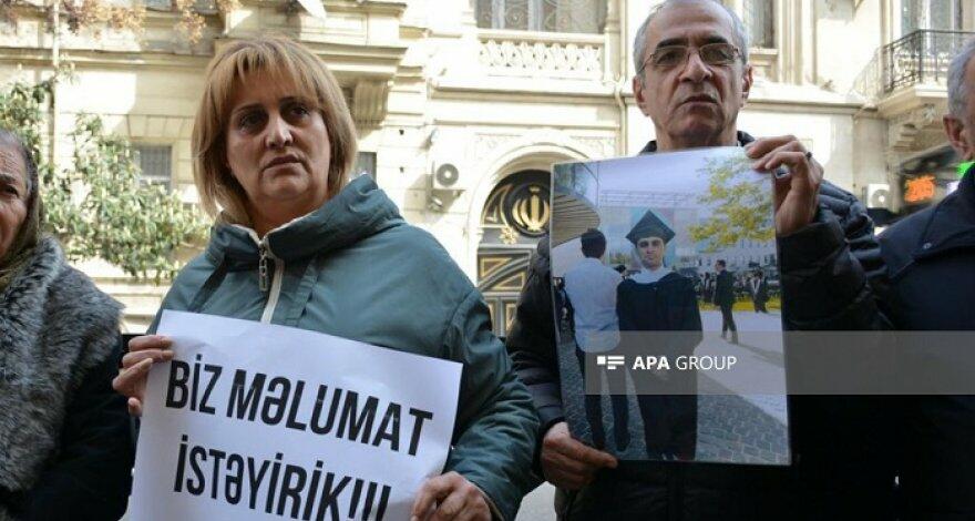Родственники пропавшего в Иране гражданина Азербайджана провели пикет перед посольством Ирана