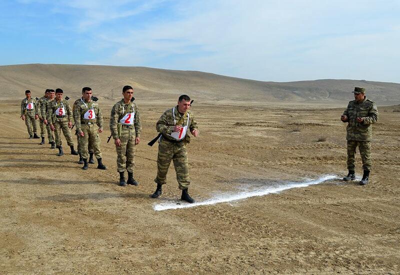 В Сухопутных войсках Азербайджана проведено первенство по военизированному кроссу