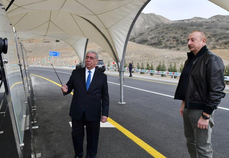 Prezident İlham Əliyev Talış-Tapqaraqoyunlu-Qaşaltı sanatoriyası yolunun açılışında iştirak edib