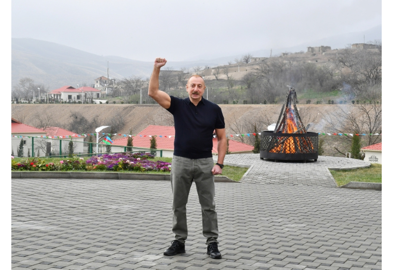 Президент Ильхам Алиев: Это большое счастье поздравить азербайджанский народ по случаю Новруза из родного Карабахского края
