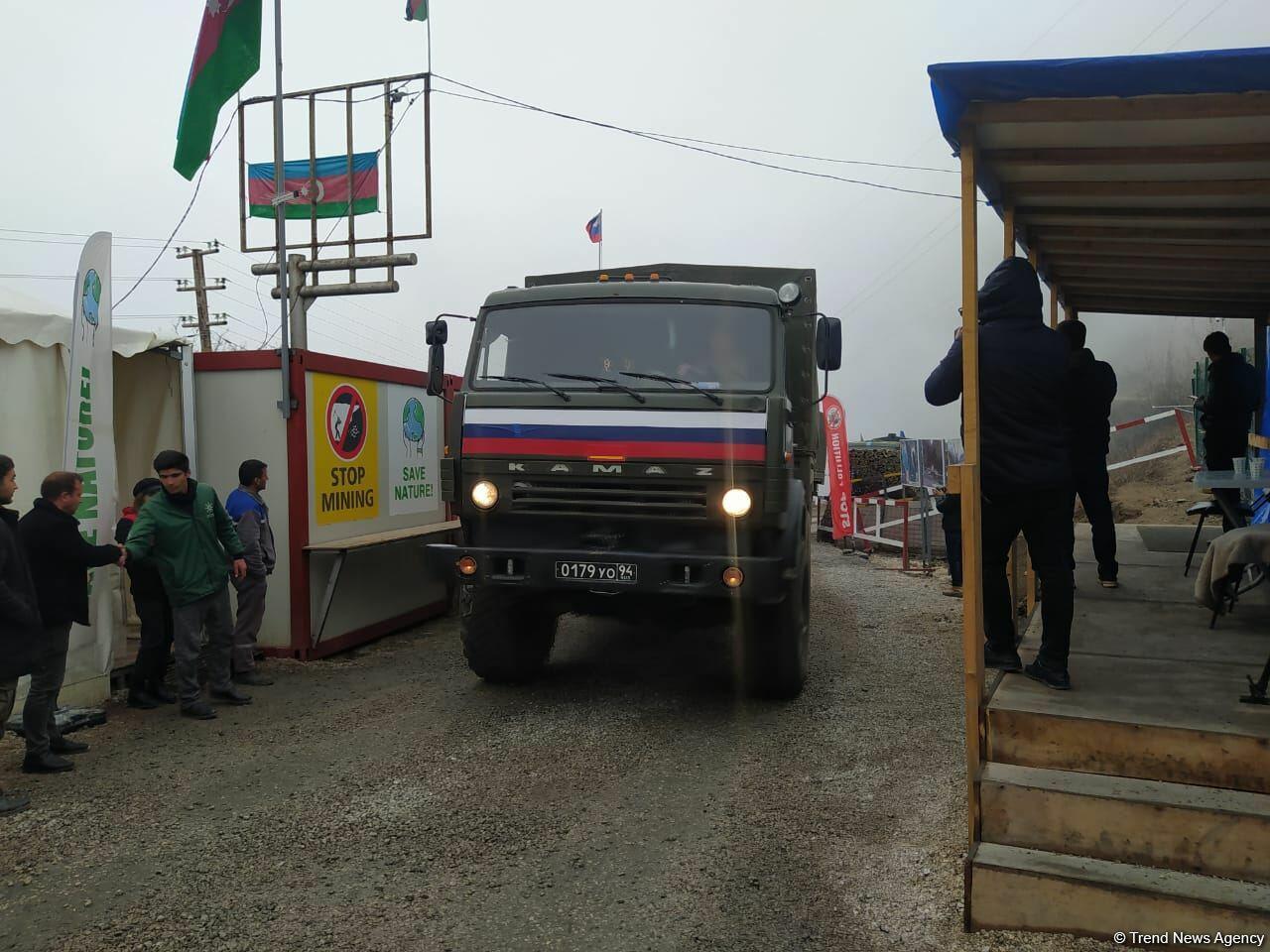 Sülhməramlılara aid 21 maşın Laçın yolundan maneəsiz keçib