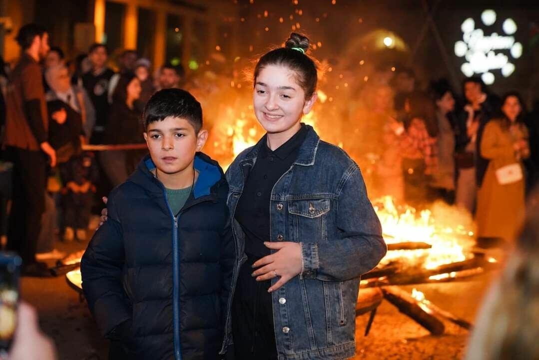İçərişəhərdə təntənəli bayram tonqalı qaland