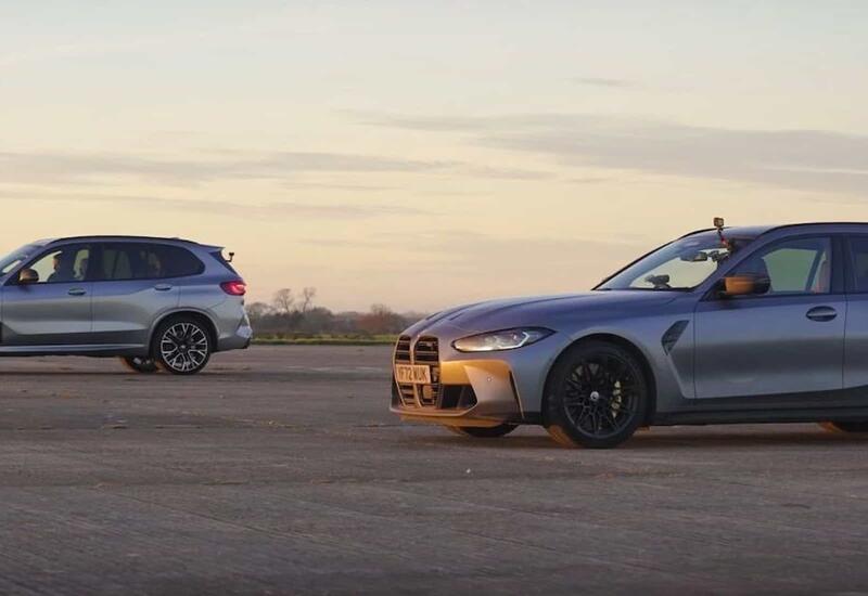Новейший BMW M3 Touring и BMW X5 M сошлись в гонке по прямой