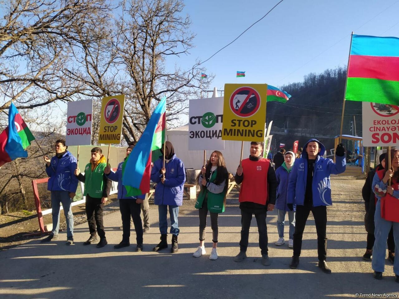 Акция протеста на дороге Лачин-Ханкенди длится 108-й день