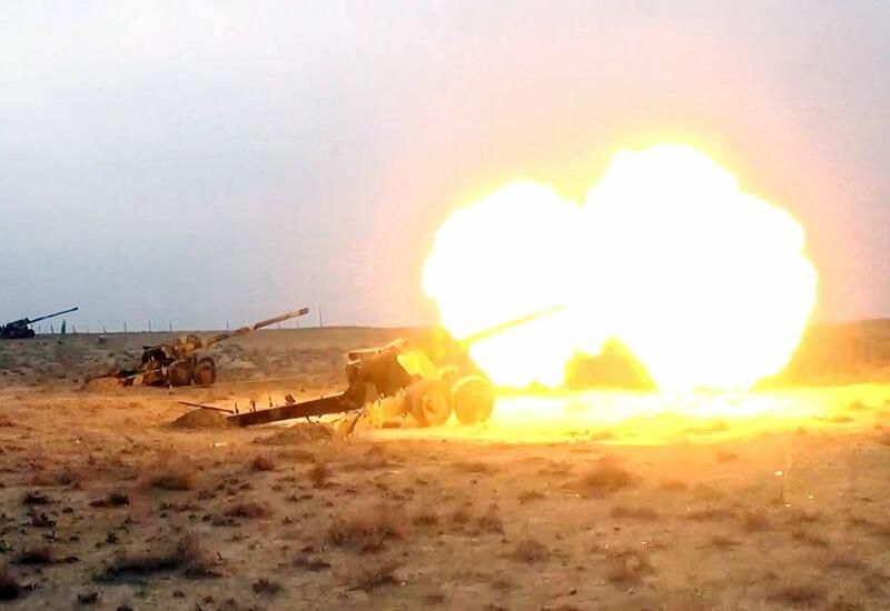 Боевые стрельбы азербайджанских артиллеристов